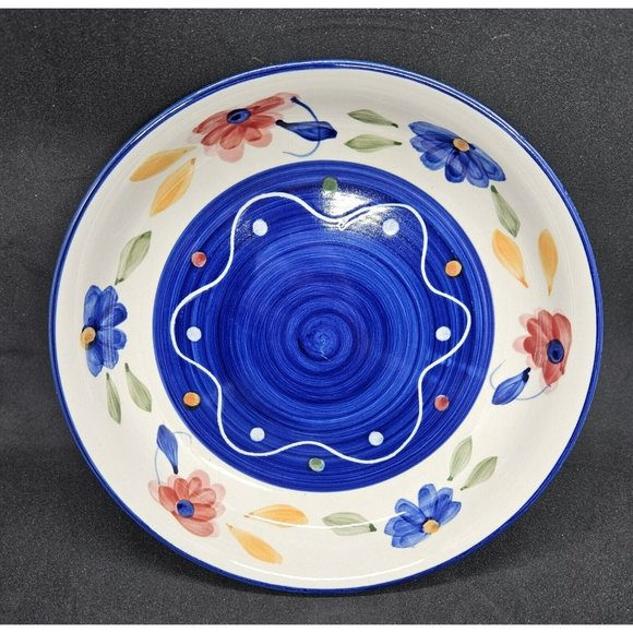 Tabletops Gallery Floral Dots Hand Painted Bowl - Picture 2 of 10